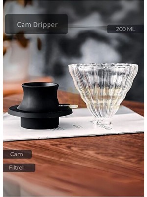 Empressco Ayarlanabilir Cam Dripper 200 Ml, Filtreli Kahve Çekirdeği Ayrıştırıcı