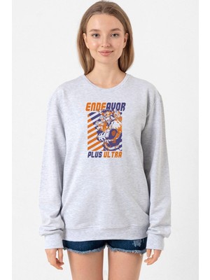 My Hero Academi Anime Endeavor Plus Ultra Grimelanj Kadın 2ip Sweatshirt