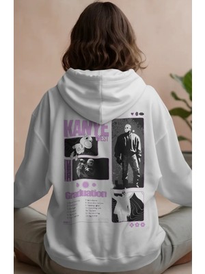 Sevbano Kanye West Rapper Şarkıcı Sırt Baskılı Unisex Oversize Premium Hoodie