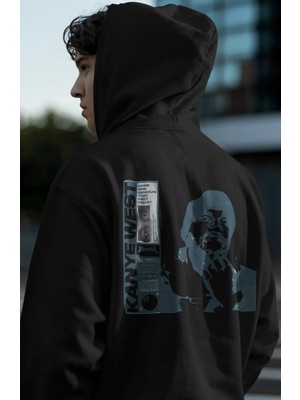 Sevbano Kanye West Rapper Şarkıcı Sırt Baskılı Unisex Oversize Premium Hoodie