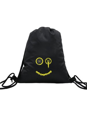 Hero Tasarım Hero tasarım Bisiklet Parçaları Gülen Yüz - Ipli Spor Sırt Çantası - Günlük - Okul 35*46CM One Size | INN1066