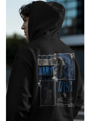 Sevbano Kanye West Rapper Şarkıcı Sırt Baskılı Unisex Oversize Premium Hoodie