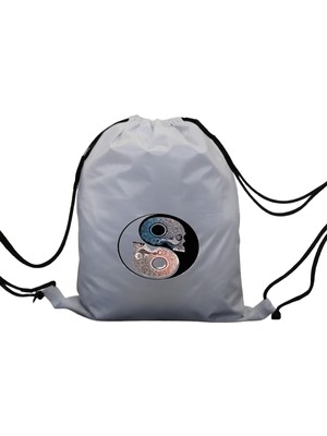 Hero Tasarım Hero tasarım Yin Yang Kuru Kafa  - Ipli Spor Sırt Çantası - Günlük - Okul 35*46CM One Size | INN1070