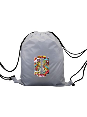 Hero Tasarım Hero tasarım Graffiti Jilet Baskılı   - Ipli Spor Sırt Çantası - Günlük - Okul 35*46CM One Size | INN1058