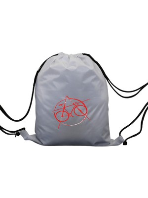 Hero Tasarım Hero tasarım Geometrik Bisiklet Baskılı  - Ipli Spor Sırt Çantası - Günlük - Okul 35*46CM One Size | INN1063
