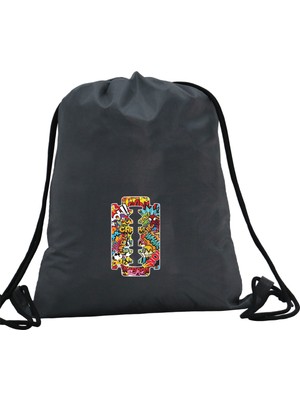 Hero Tasarım Hero tasarım Graffiti Jilet Baskılı   - Ipli Spor Sırt Çantası - Günlük - Okul 35*46CM One Size | INN1058