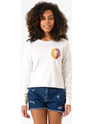 Tshirthane Sarı Kırmızı Leon Ekru Ekstra Uzunkol Sweatshirt