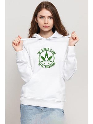 Tshirthane Tulsa King The Higher Plane Beyaz Kadın 3ip Kapşonlu Sweatshirt