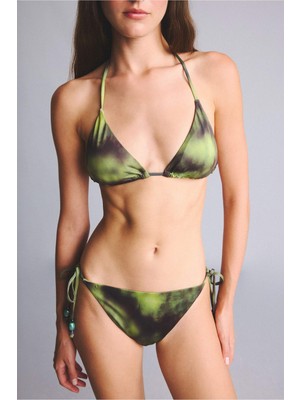 DeFacto Regular Fit Desenli Yeşil Bikini Alt G8727AX26SM