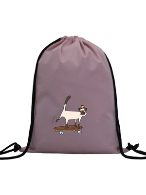 Hero Tasarım Hero tasarım Kedi - Ipli Spor Sırt Çantası - Günlük - Okul 35*46CM One Size | INN1103