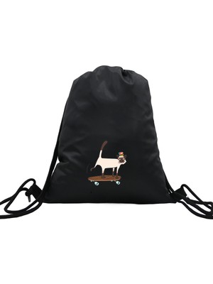Hero Tasarım Hero tasarım Kedi - Ipli Spor Sırt Çantası - Günlük - Okul 35*46CM One Size | INN1103