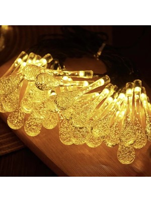 Belirtilmemiş 7m 50 LED Damla 8 Fonksiyonlu Solar Panelli-Gün Işığı