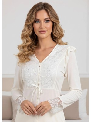 Colezium Ekru Penye Pijama Takımı