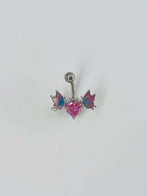 Belirtilmemiş Melek Kanatlı Detaylı Göbek Piercing - PG0074