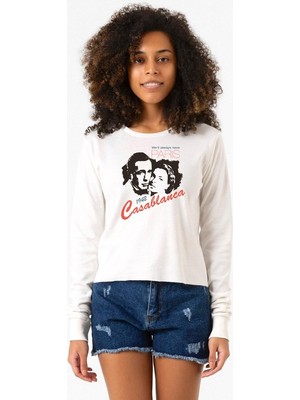Tshirthane Casablanca We'll Always Have Ekstra Uzunkol Sweatshirt Ekru
