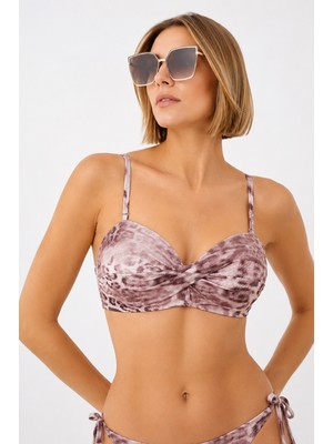 Loya Leopar Straplez Tek Üst Bikini