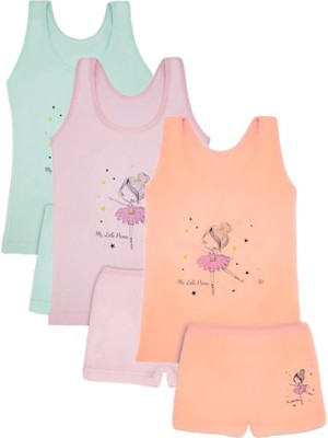Diamondstar Kız 3/12 Yaş Karışık Desenli Atlet ve Boxer Set