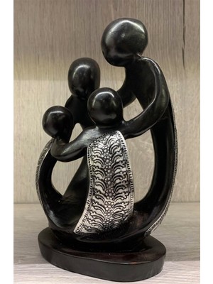 Miamantra Reçine Soyut Aile Figürü - İşlemeli (23 cm)