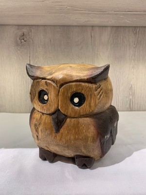 Miamantra El Yapımı Ahşap Baykuş (17 cm)