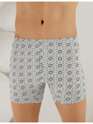 Şahinler Erkek Desenli Penye Düğmeli Boxer ME010