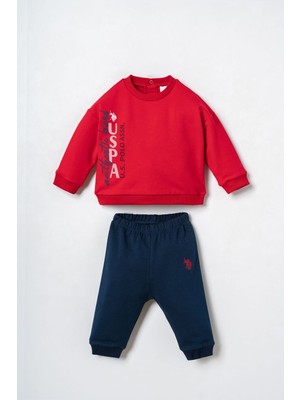 U.s. Polo Assn. Erkek Bebek Baskılı Kırmızı Uzun Kol Pijama Takım USB3163-C-V1 USB3163-C-V1