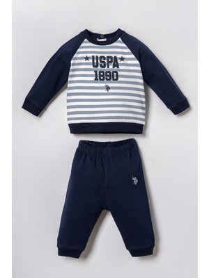U.s. Polo Assn. Erkek Bebek Stripes Yeşil Uzun Kol Pijama Takım USB3164-C-V2 USB3164-C-V2