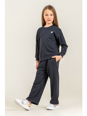 Rolypoly Kız Çocuk Sweet And Chic Antrasit Eşofman Takımı RP3921-C-V1 RP3921-C-V1