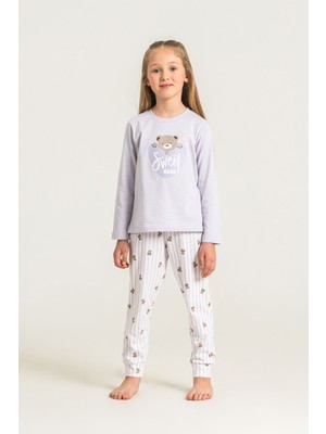 Rolypoly Kız Çocuk Sweet Bear Pembe Uzun Kol Pijama Takım RP3911-C-V2 RP3911-C-V2