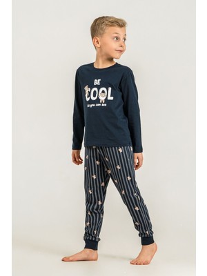 Rolypoly Erkek Çocuk Be Cool Lacivert Uzun Kol Pijama Takım RP3870-C-V1 RP3870-C-V1