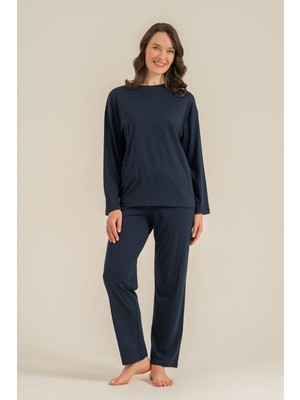 Pierre Cardin Kadın Lacivert Uzun Kol Pijama Takım PC9304-S-V2 PC9304-S-V2