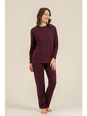 Pierre Cardin Kadın Mor Uzun Kol Pijama Takım PC9304-S-V1 PC9304-S-V1