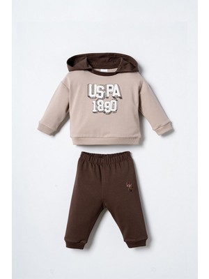 U.s. Polo Assn. Erkek Bebek Kapüşonlu Sarı Uzun Kol Pijama Takım USB3178-C-V1 USB3178-C-V1