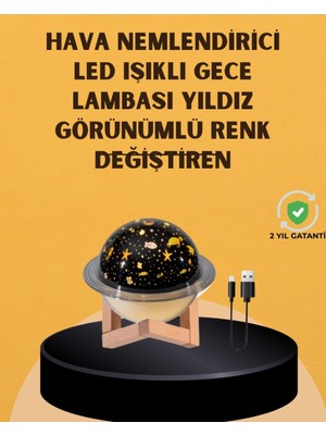 Epilons Projektör Işıklı, Aromaterapi Uyumlu Mini Masaüstü Hava Nemlendirici Cihaz