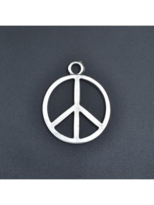 Alooya Peace Barış İşareti Gümüş Kaplama Kolye Ucu