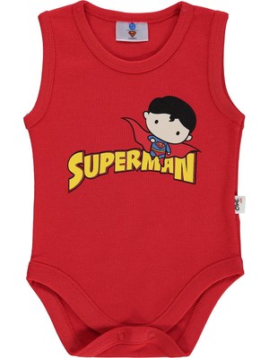 Civil Baby Superman Baskılı 3-18 Ay Çıtçıtlı Badi - Kırmızı