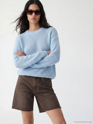 Lc Waikiki Yeni Sezon Bisiklet Yaka Oversize Kadın Triko Kazak