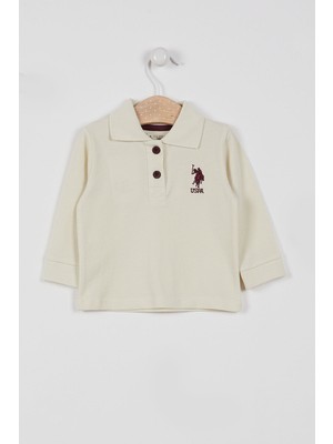 U.S. Polo Assn. U.s. Polo Assn Lisanslı Classic Ekru Bebek Uzun Kol Yakalı Sweatshirt