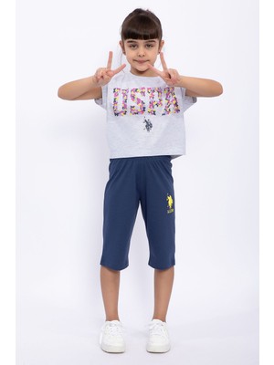 U.S. Polo Assn. US1063 Lisanslı Kız Çocuk Süprem Şortlu TAKIM8681255737877