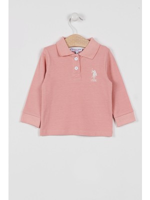 U.S. Polo Assn. U.s. Polo Assn Lisanslı Classic Pembe Bebek Uzun Kol Yakalı Sweatshirt