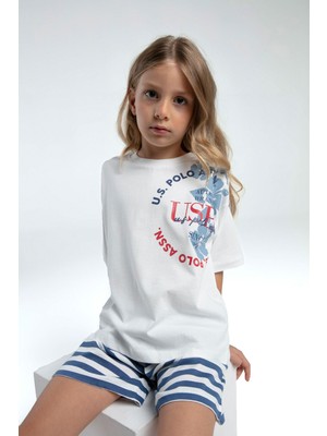 U.S. Polo Assn. U.S. Polo Assn Kız Çocuk Beyaz Şort Takım