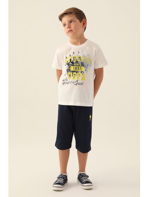 U.S. Polo Assn. Lisanslı Sport Krem Erkek Çocuk Kapri Takım