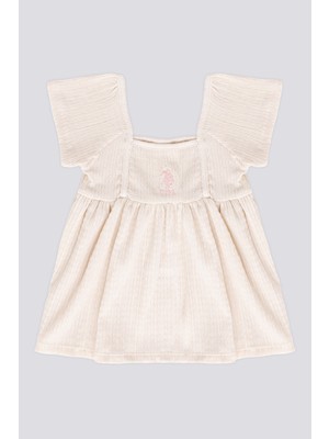 U.S. Polo Assn. Kız Bebek Bej Elbise