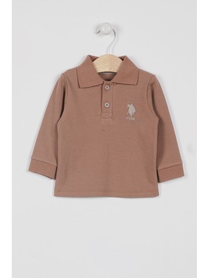 U.S. Polo Assn. U.s. Polo Assn Lisanslı Classic Açık Kahve Erkek Bebek Uzun Kol Yakalı Sweatshirt