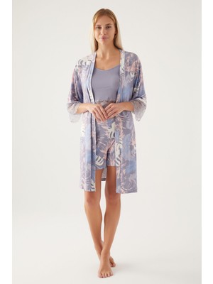Pierre Cardin Nighty Mor Kadın Kısa Kol Pijama Takımı