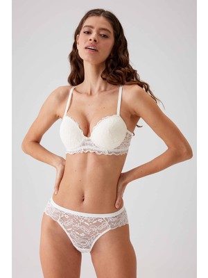 Pierre Cardin Pushup Sütyen Takım Kadınlar İçin Şık Dantel Desenli Kutulu 4735 Milan