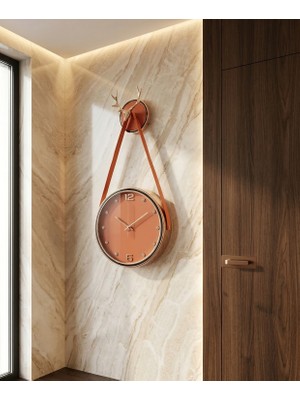 Meya Design Geyikli Dekoratif Duvar Saati - Metal Modern Duvar Saati 35×35 cm