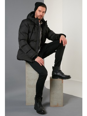 Buratti Kapüşonlu Suya ve Rüzgara Dayanıklı Soğuk Geçirmez Slim Fit Mont Erkek MONT 5717101