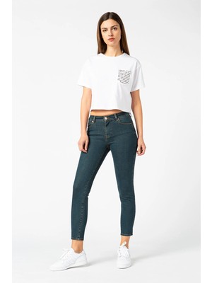 Vigoss Jeans VİGOSS KADIN ÖN CEP KESİKLİ DENİM PANTOLON 23794-70425