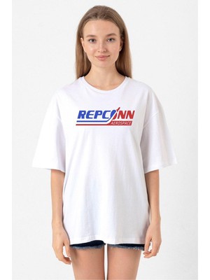 Fallout Repconn Aerospace Beyaz Kadın Oversize Tshirt