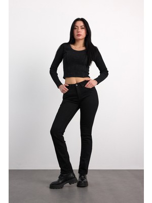 Vigoss Jeans 22985-73599 Kadın Straıght Fit Hıgh Rıse Denim Pantolon 22985-73599